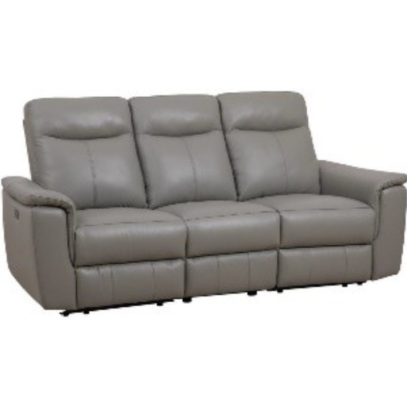Pocket coil seating Color Grey Leather Loveseat