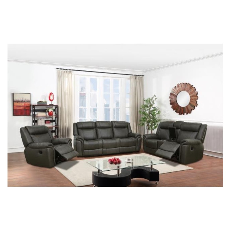 Leather Dual Power Sofa