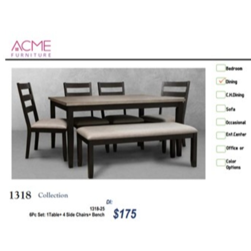 WF-5467 6 Pc Dining Set