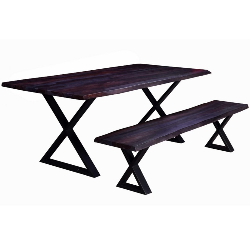 Ebony Live edge Table with X Base