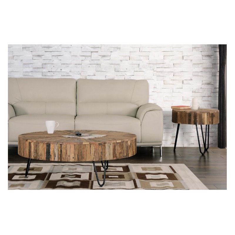 8202 Wood & Rod Iron Cocktail Table