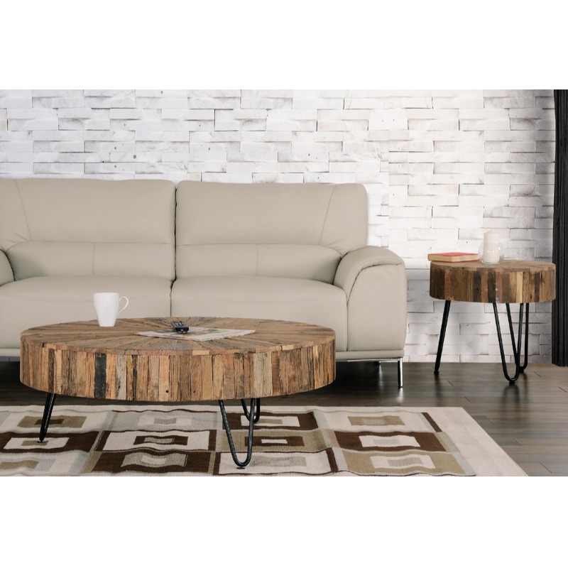 8202 Wood & Rod Iron End Table