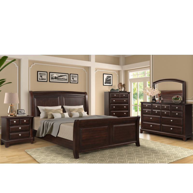 King, Hb, FB, Rails, Dresser, Mirror & Night