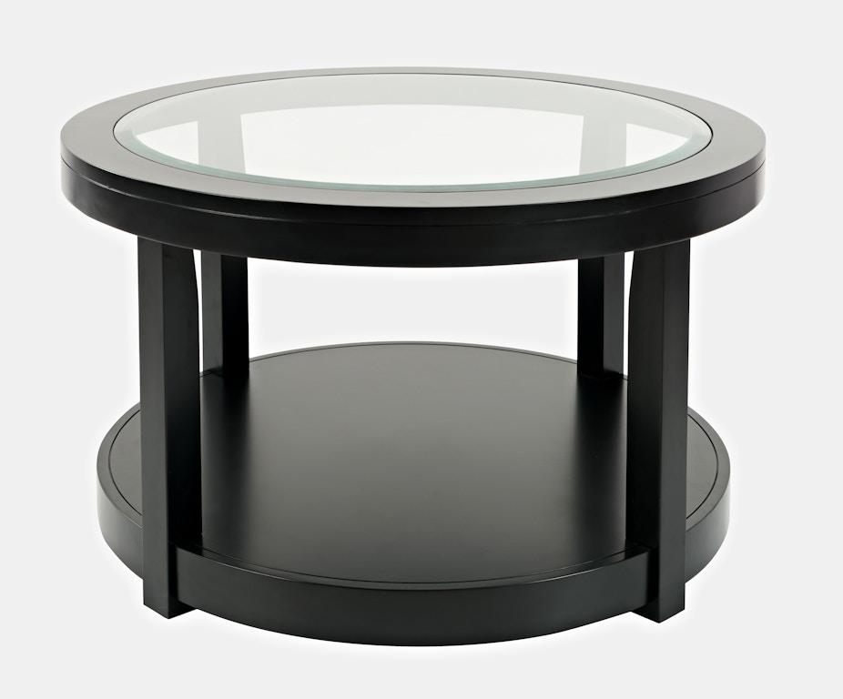 JOFRAN URBAN ICON ROUND CASTERED COCKTAIL TABLE - BLACK