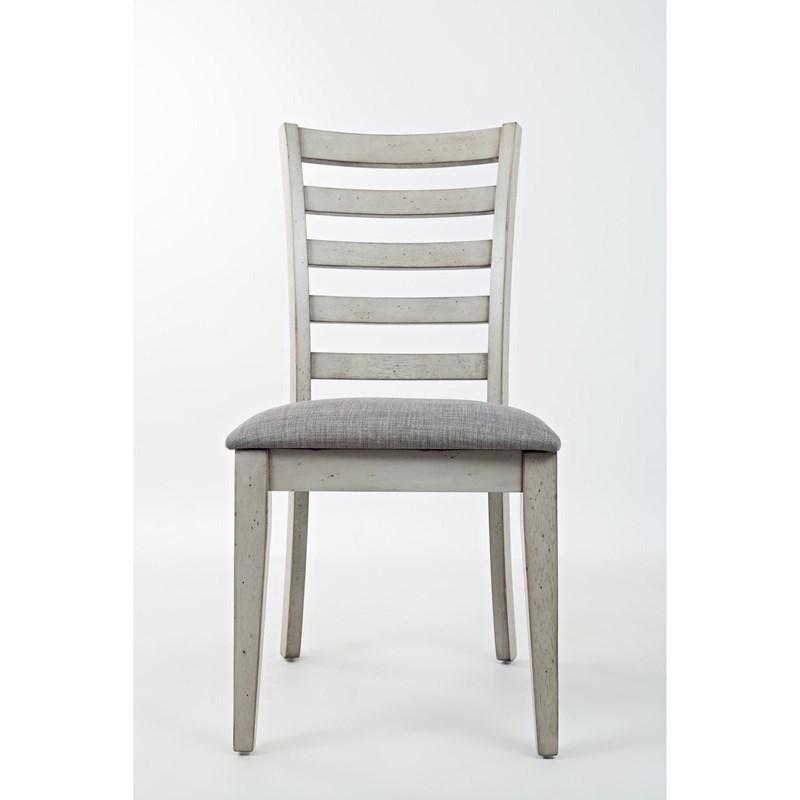 Jofran Ladder Back Dining Chair with Upholstered Seat - Distressed Grey