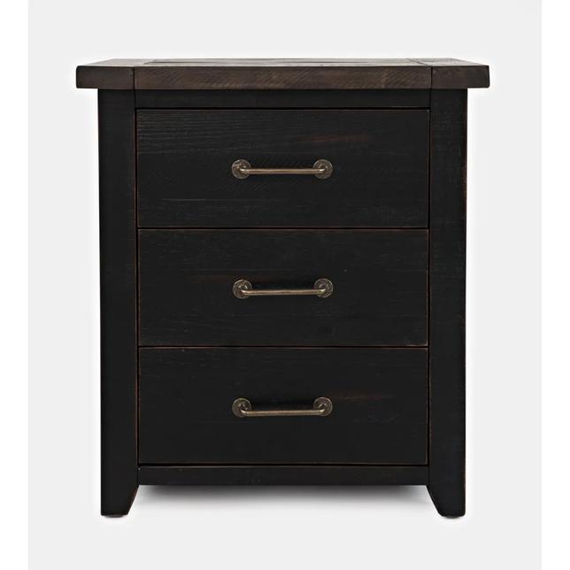 Jofran Madison County Power Night Stand - Vintage Black