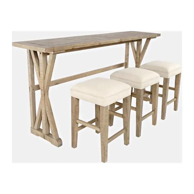 Jofran Carylle Crosing Sofa Counter Height 4PC Dining Set - Solid Pine Wood