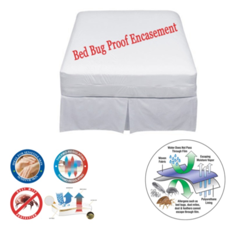 FULL 6 WAY MATTRESS PAD, TOP WATER PROOF, BREATHABLE SIDES, BEDBUG PROOF