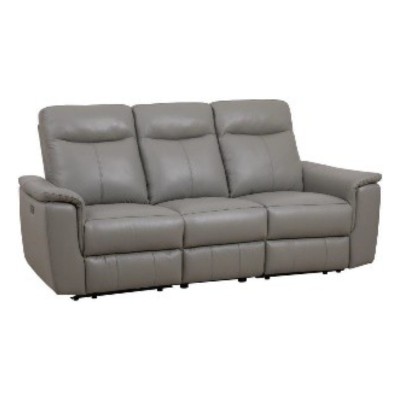 Pocket coil seating  Color Grey Leather Glider Recliner