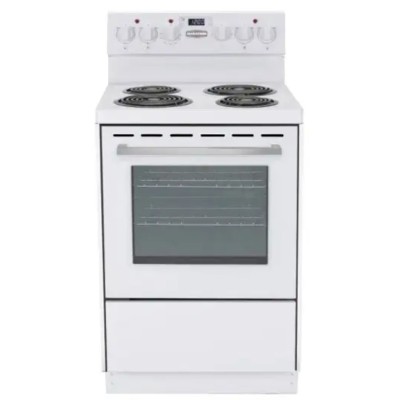 freestanding range with durable  white metal door