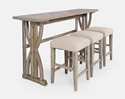 Jofran Fairview Sofa Counter Dining 4PC Set - Ash