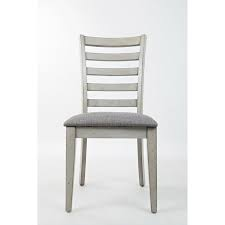 Jofran Ladder Back Dining Chair with Upholstered Seat - Distressed Grey