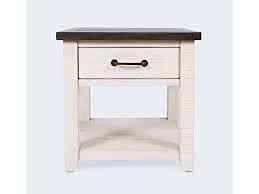 JOFRAN MADISON COUNTRY END TABLE-VINTAGE WHITE