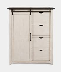 Jofran Madison County 3 Drawer Barn Door Accent Chest - Vintage White