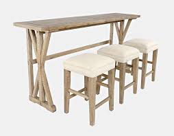 Jofran Carylle Crosing Sofa Counter Height 4PC Dining Set - Solid Pine Wood