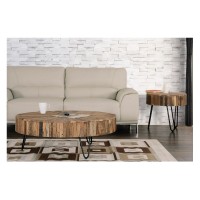 8202 Wood & Rod Iron Cocktail Table