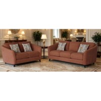 Stationary Sofa Loveseat Copper